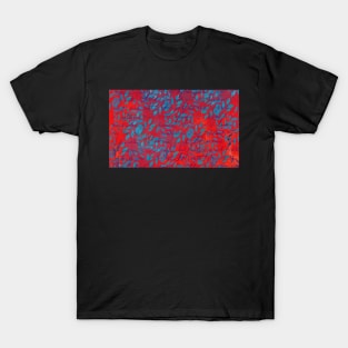 Red and blue botanical pattern pet bandana T-Shirt